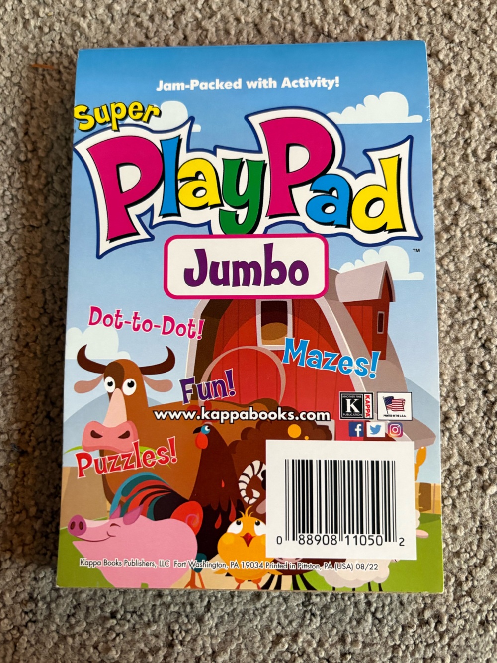 3/$20 Kappa PlayPad Jumbo Activity Book - Blue